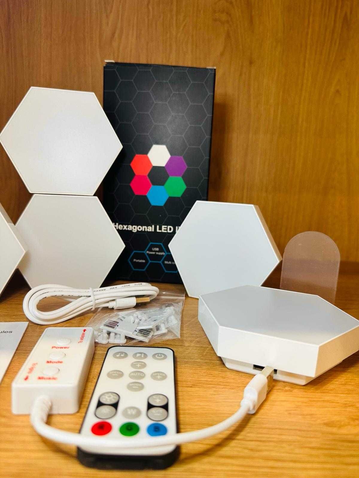 (NOVO) Kits Decorativos LED Hexagonais com Controlo via APP Tuya