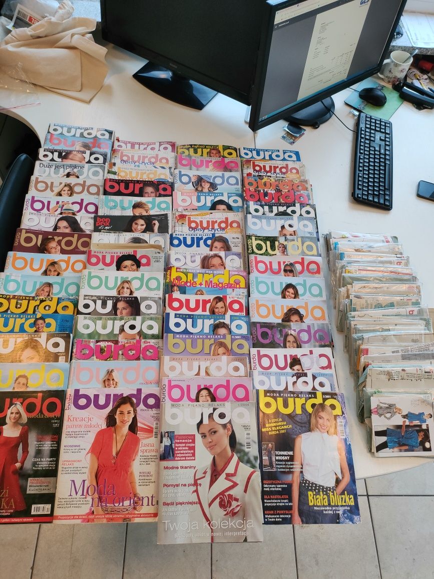 Kolekcjonerskie czasopisma BURDA Moda Fashion ok 60 sztuk. Komplet.