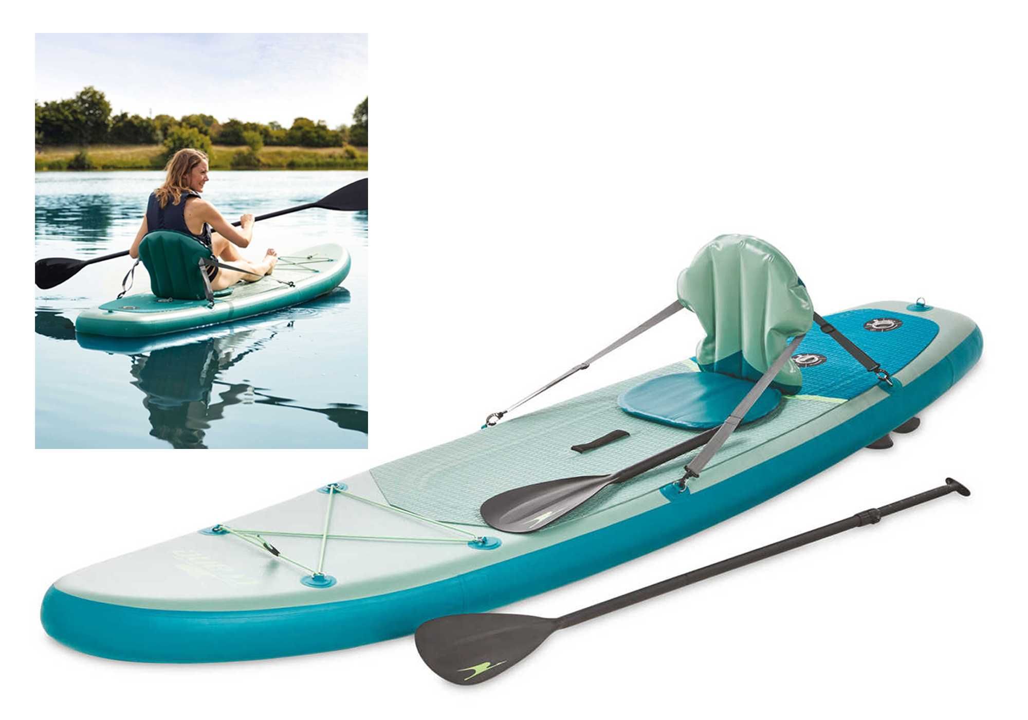 Deska SUP pompowana 300cm 2xkomora SZEROKA STABILNA cały zestaw! NOWA