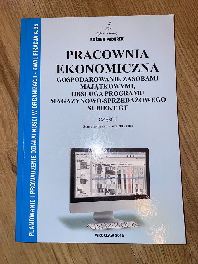 Książka pracownia ekonomiczna subiekt GT