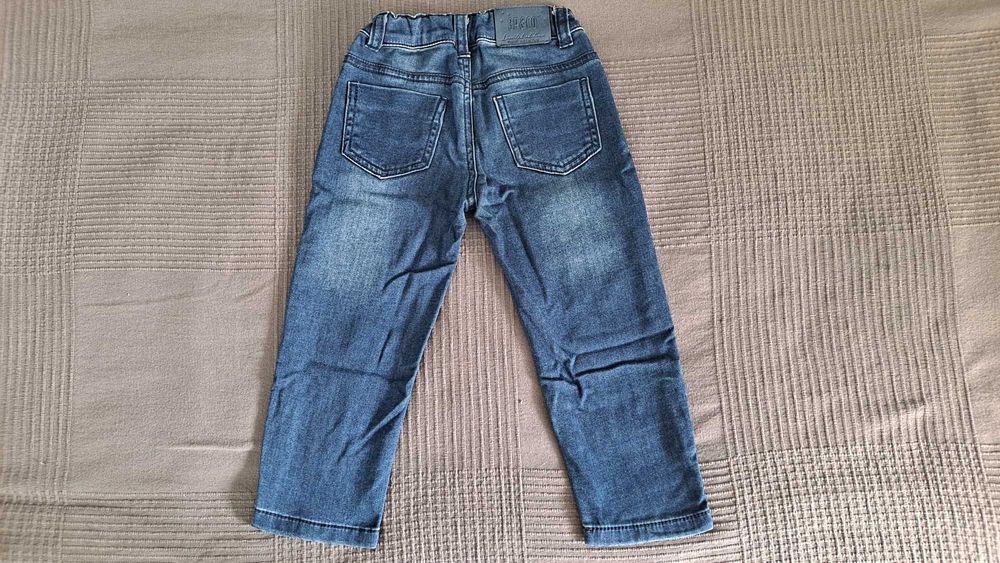 Calça de ganga azul da 3 Pommes com bolsos e elástico na cintura