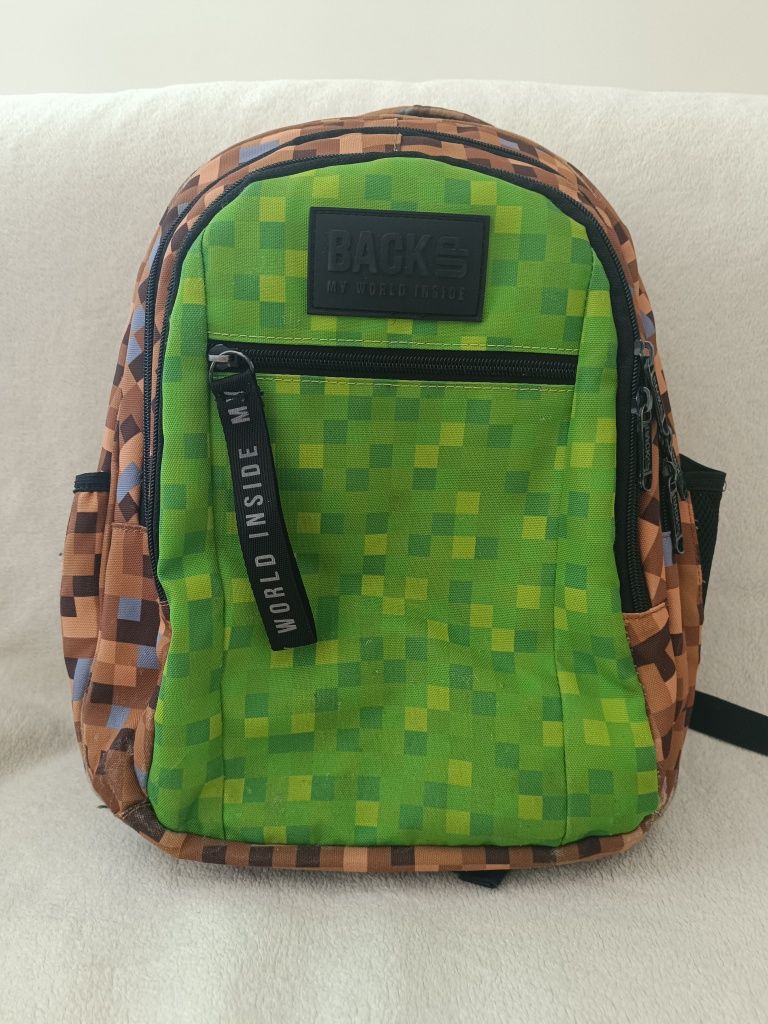 Plecak szkolny BackUp, trzy komory, Minecraft, Pixel