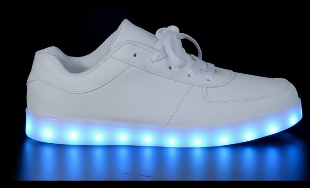 Buty świecące LED - Białe z Brokatem dla dzieci i młodzieży 36 37 38
