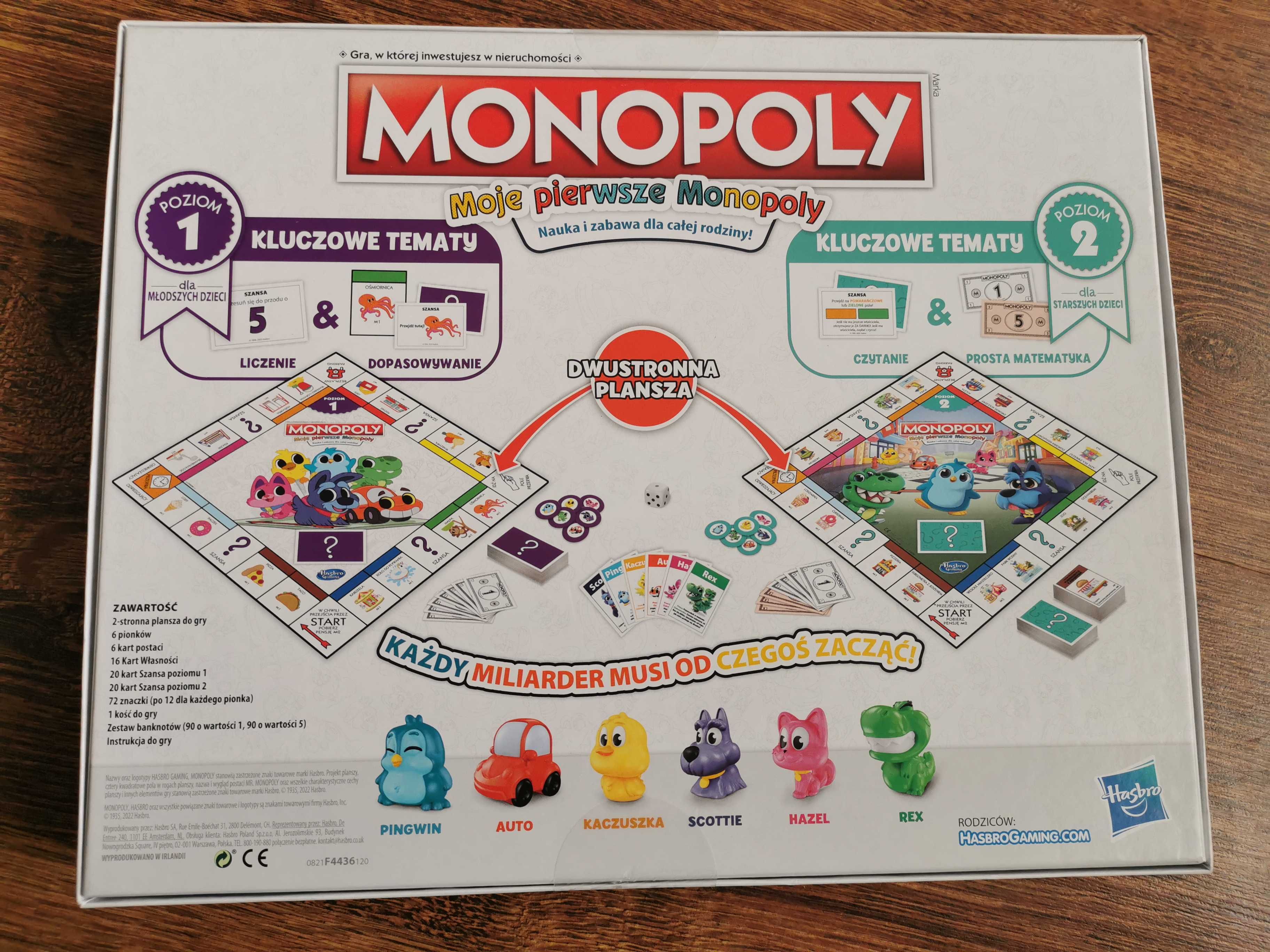 Hasbro Monopoly zwierzaczki Super Gra planszowa dla dzieci Nowa