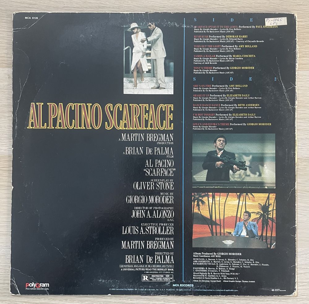 Vinil - Scarface 1983 - Original Motion Picture Soundtrack