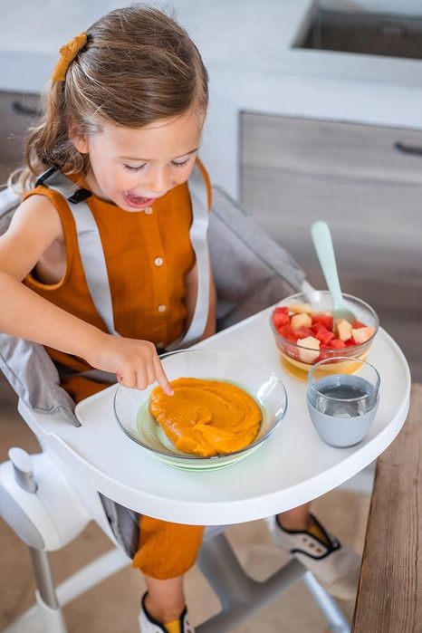 Zestaw do karmienia dziecka 4m+ – silikon + szkło, ergonomiczny