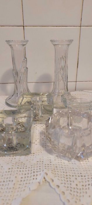 Porta velas antigos em vidro