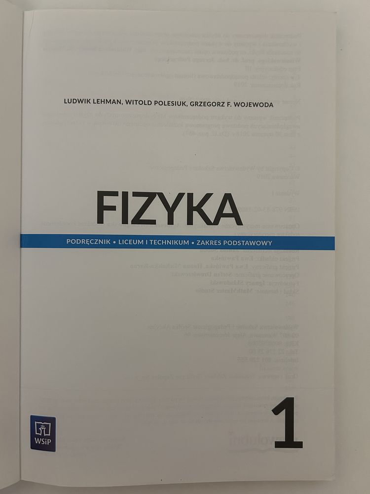 Fizyka 1 Zakres podstawowy WSiP