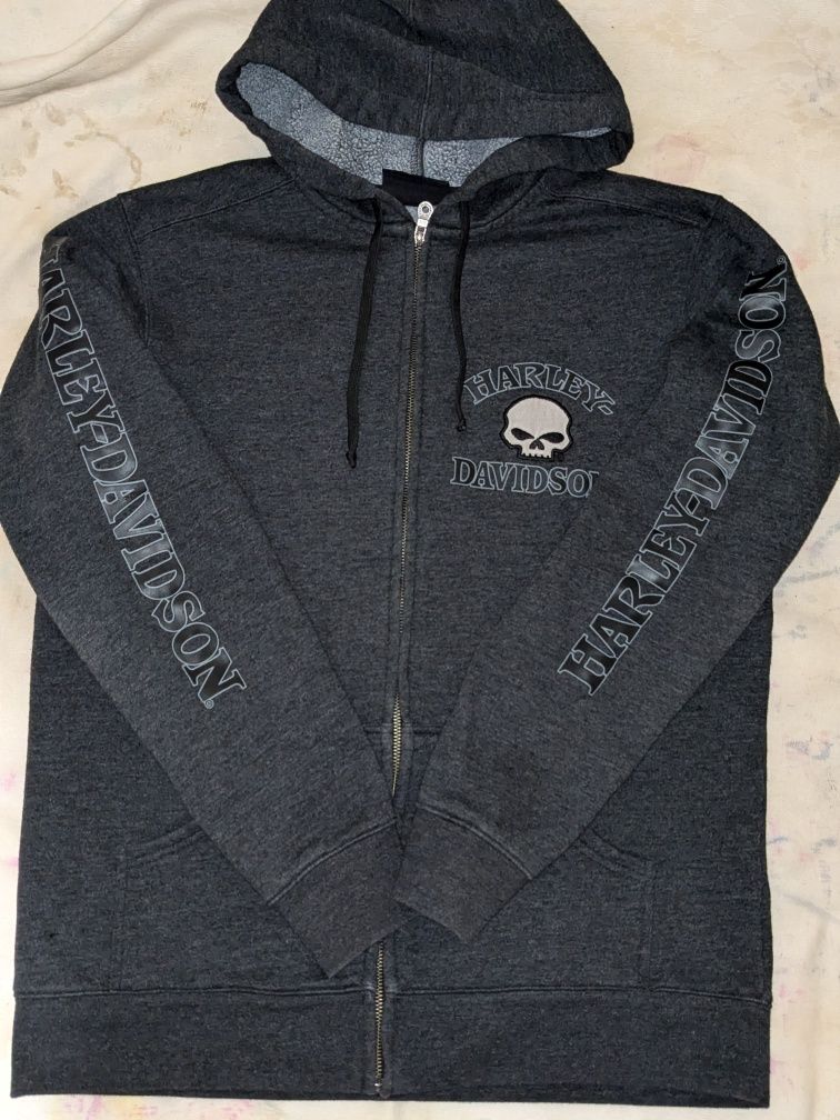 Флисовая толстовка с капюшоном Harley Davidson Wille G  Skull
