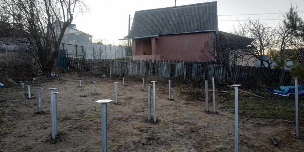 Гвинтові палі + встановлення геошурупів