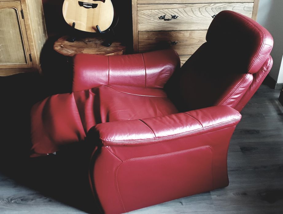 Włoski fotel skórzany Gala Collezione rozkładany wypoczynkowy