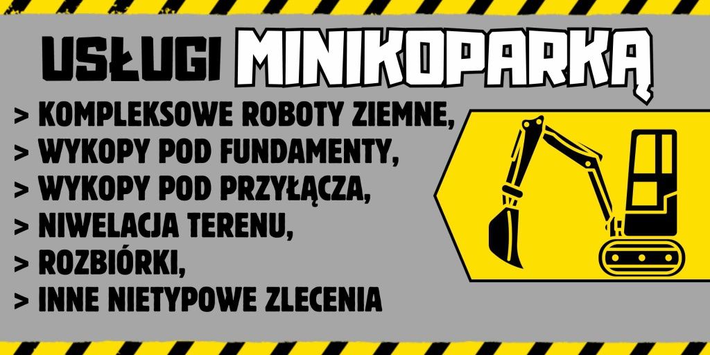 Usługi minikoparka, roboty ziemne