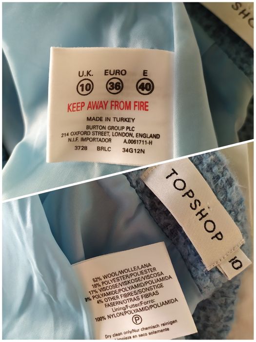 Голуба спідниця трапеція букле Topshop