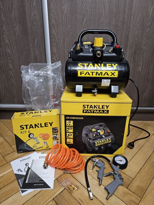 Stanley Kompresor Bezolejowy FMXCMD156HE + Zestaw pneumatyczny