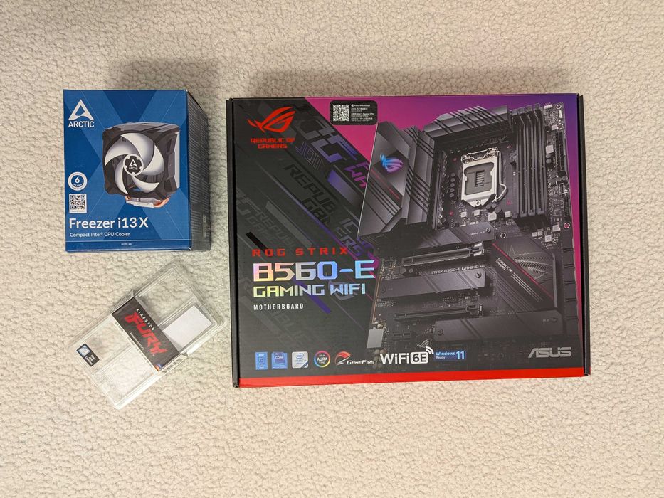 Комплект Asus ROG STRIX B560E, Intel i5 11600, 32Gb Fury +кулер Arctic