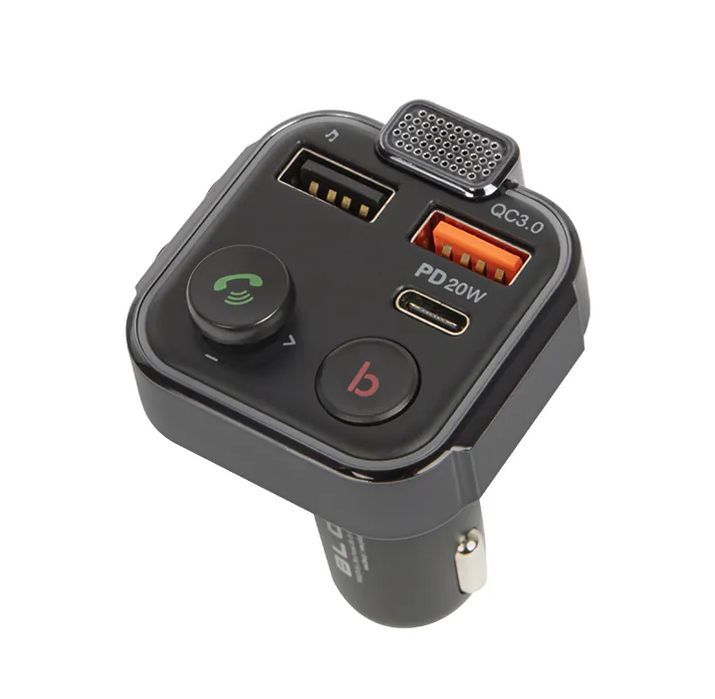 Transmiter FM zestaw głośnomówiący Bluetooth + QC3.0 + PD 20W 74-166#
