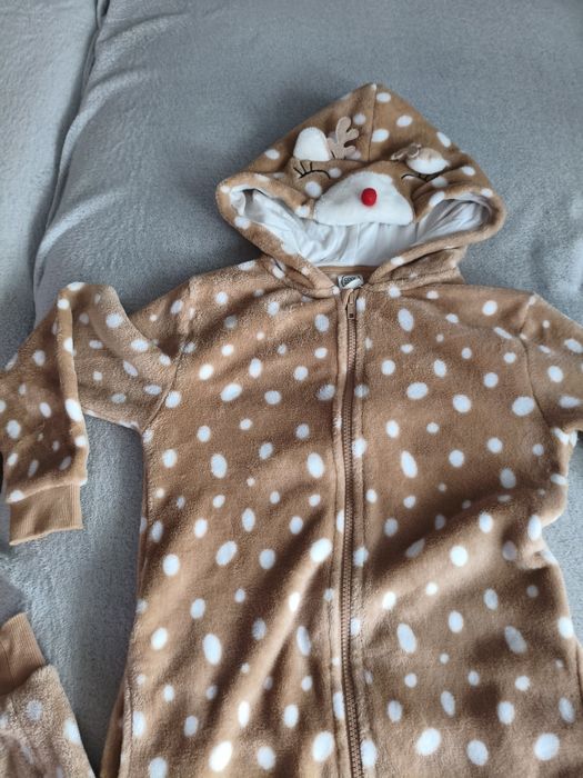 Piżama jednoczęściowa z kapturem, beżowa