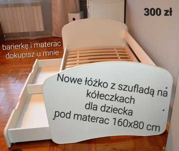 NOWE Łóżko dziecięce 160x80 materac szuflada tapczanik 80x160 dziecka