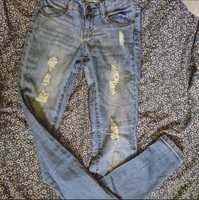 spodnie NEW YORKER rurki Dżins skinny jeans Dziury podszyte materiałem