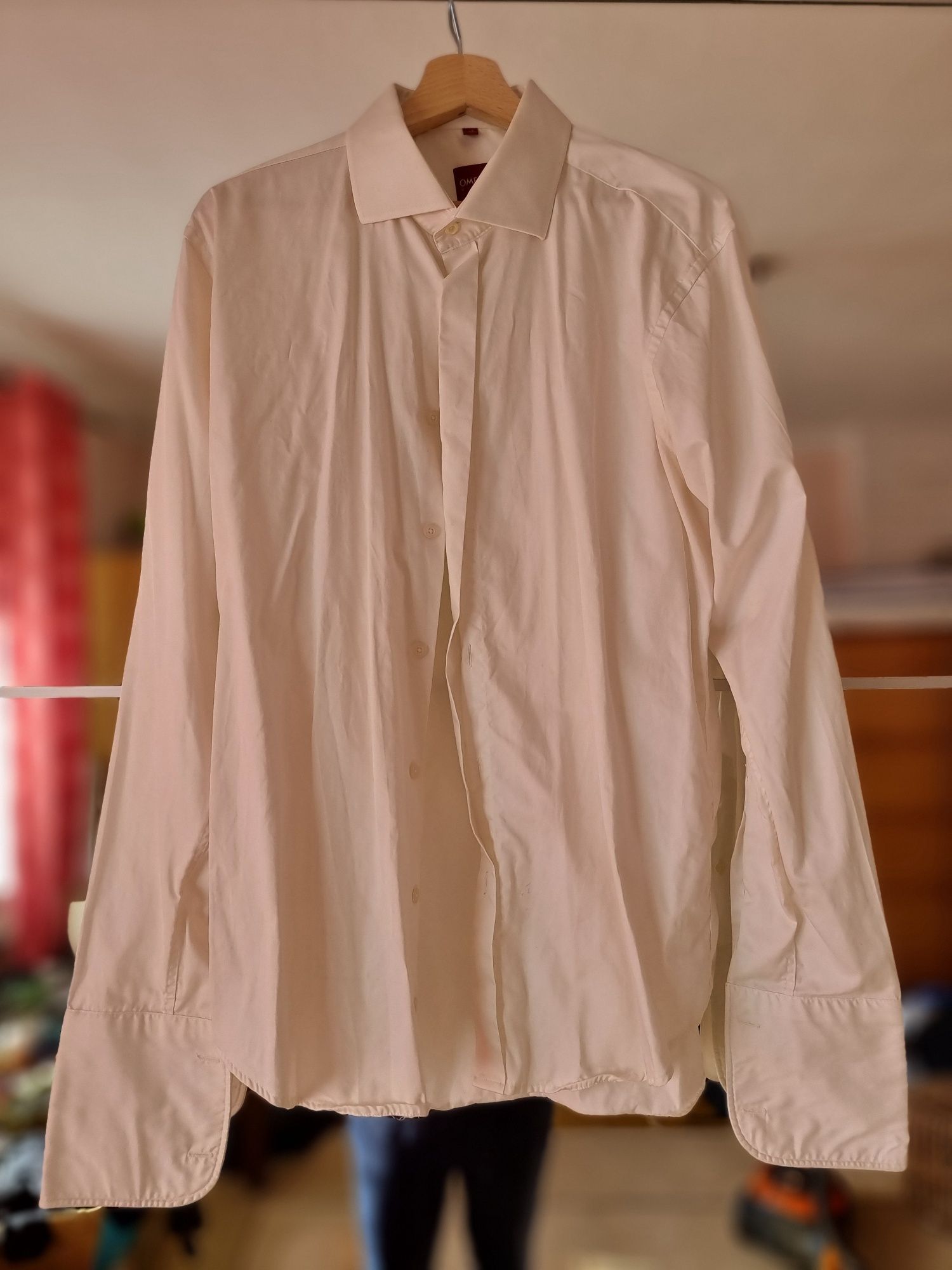 Koszula męską smietankowa biel, XL, kołniezyk 43, na spinki