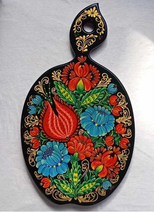 Кухонна дощечка з петриківським розписом