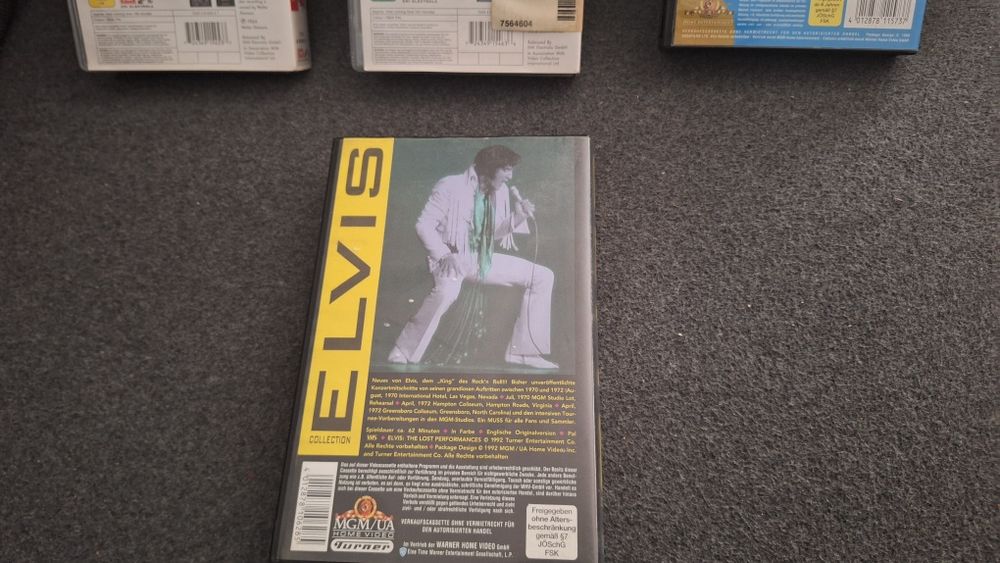zestaw kaset VHS The Beatles  Elvis, vintage