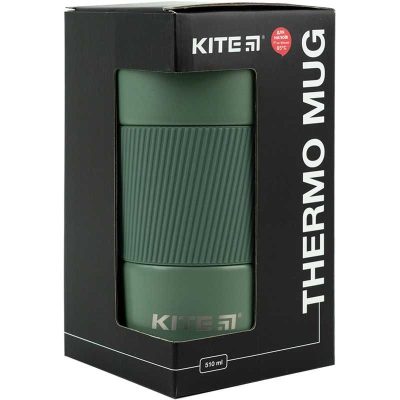 Термокружка Kite K23-458-08, 510 мл, серо-зеленая