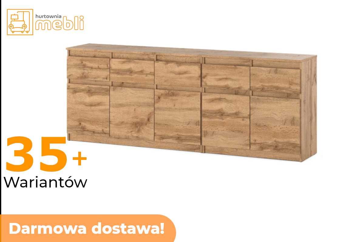 Komoda Szafka Best Oleksa 200cm Dąb Wotan 5D/5SZ Do Salonu