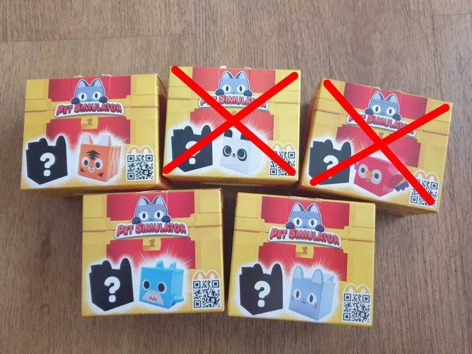 Zabawki Pet Simulator z Gry Roblox McDonald, Plastikowe zwierzaki