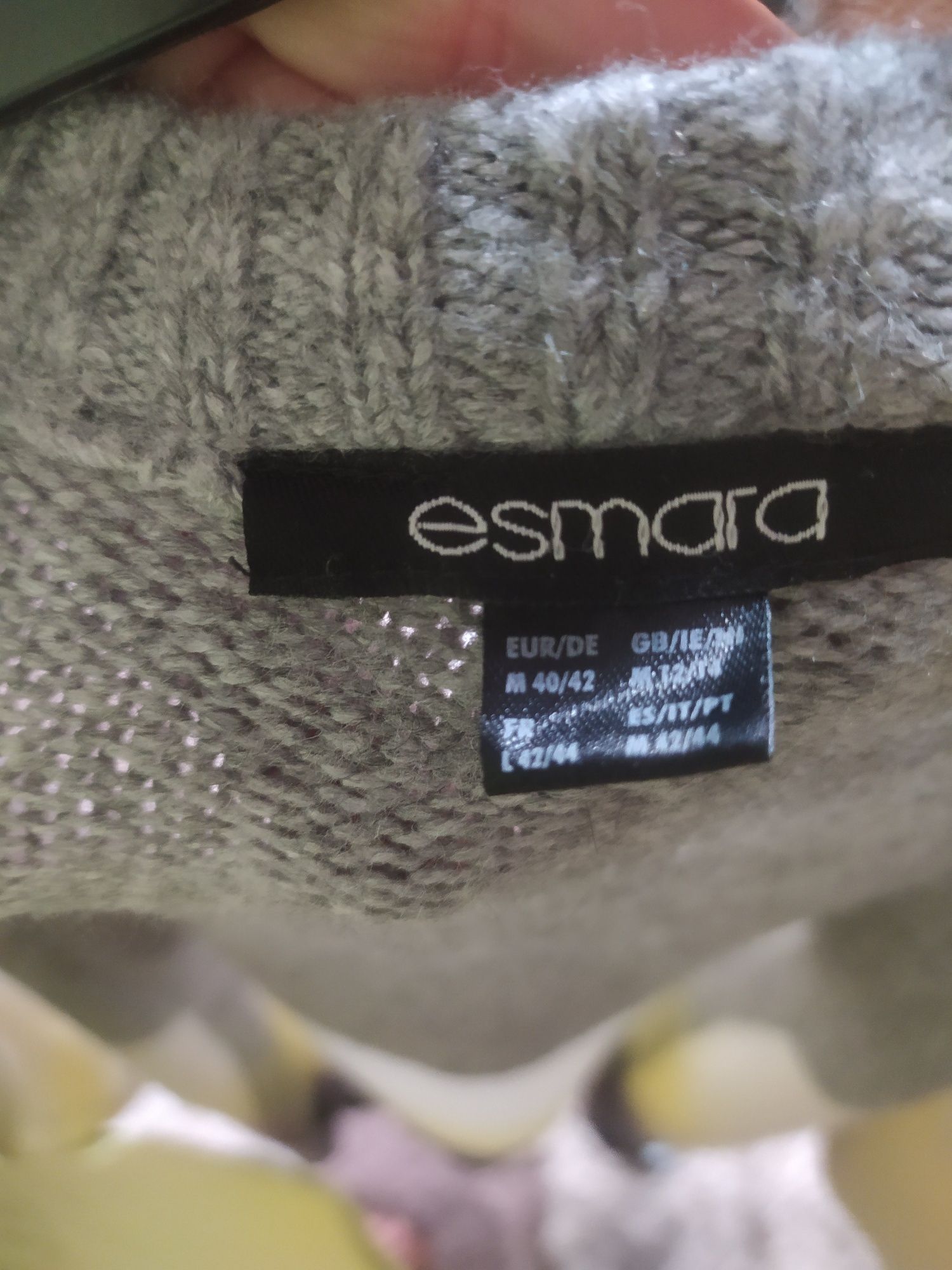 Sweter kardigan w paski oversize gruby długi 40 L 42 XL