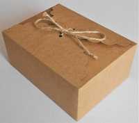 Rustykalne pudełko pudełka kartonik szyszka na ciasto weselne ślubne