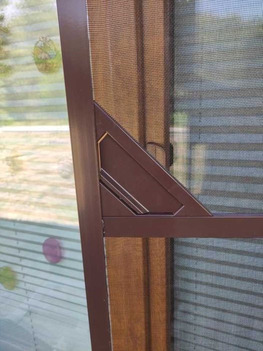Moskitiera drzwiowa aluminiowa 100x215 brąz do własnego złożenia