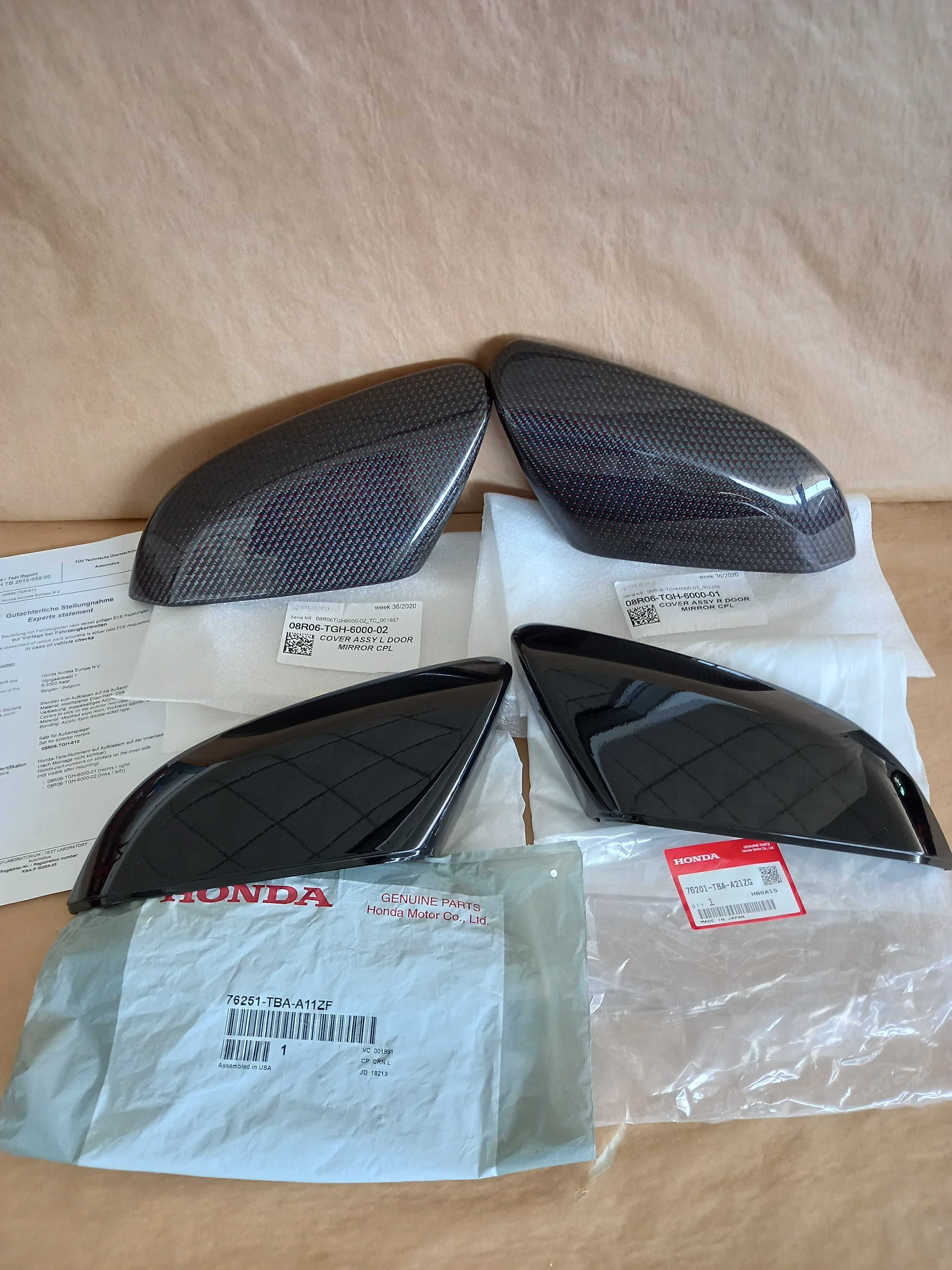Kit Capas de Espelho Retrovisor em Fibra de Carbono Honda Civic Type R