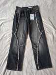 Jeansy Bershka baggy z frędzlami roz.34 jak 36