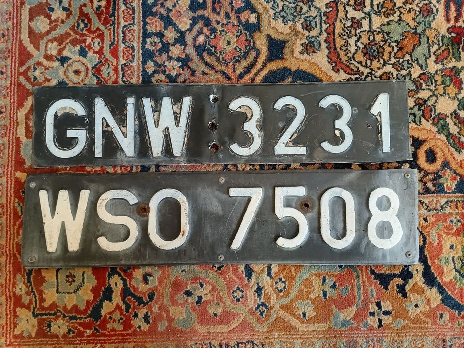 Tablice rejestracyjne kolekcjonerskie Polskie czarne lata 90 PRL