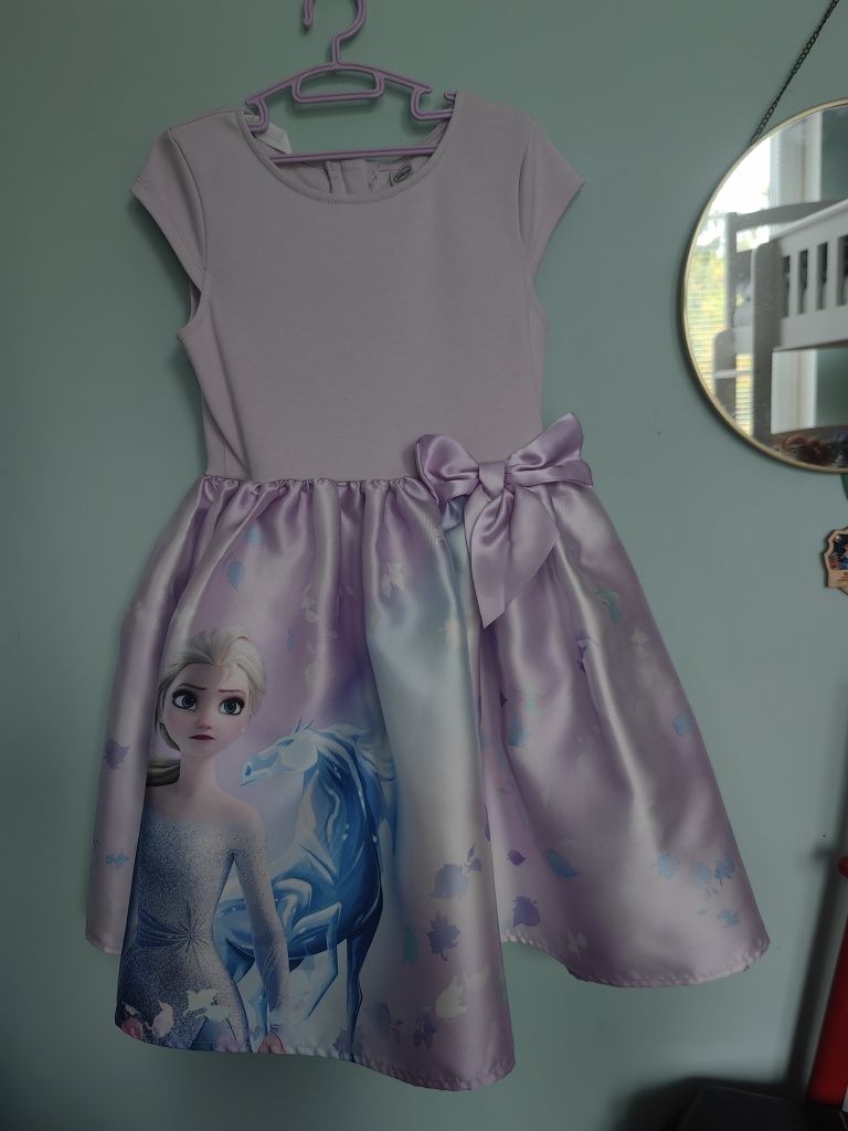 H&M sukienka Kraina Lodu Elsa okazje przyjęcia 122/128 cm