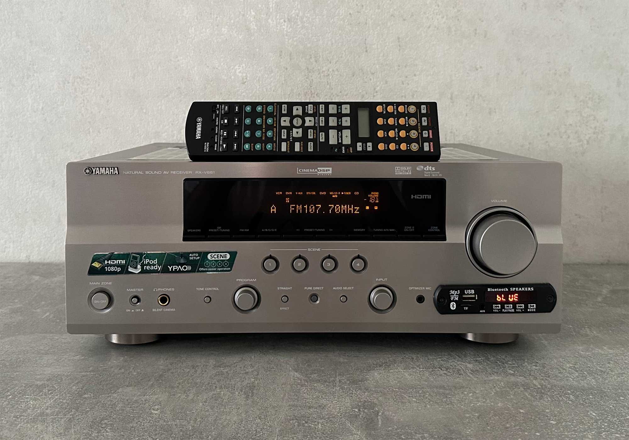 Ресивер Yamaha RX-V661 (7 × 140 Вт / USB / BlueTooth / ЦАП / FM-тюнер)