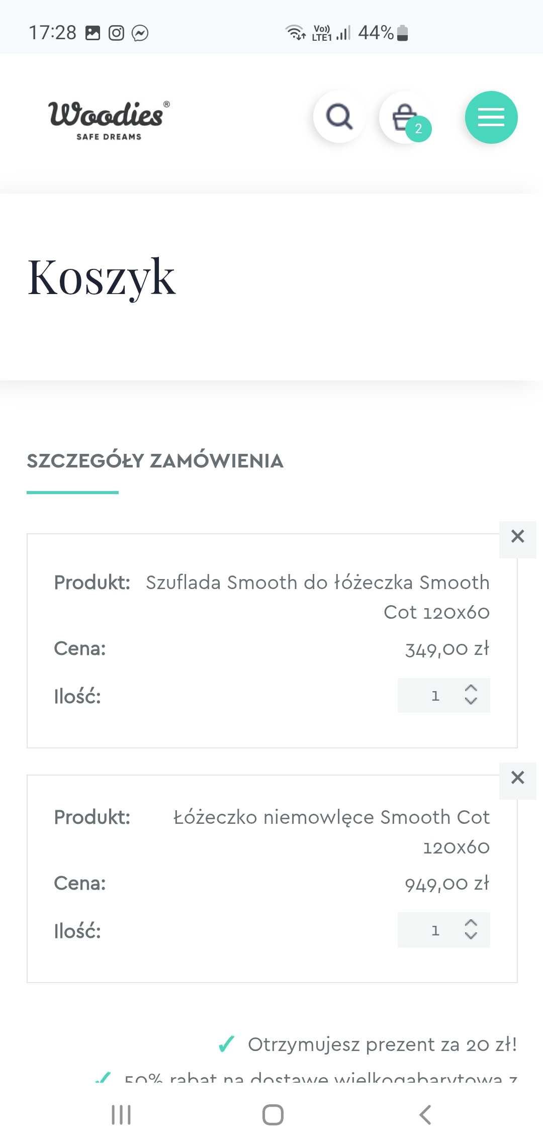 Łóżeczko dla niemowlaka Woodies 60×120