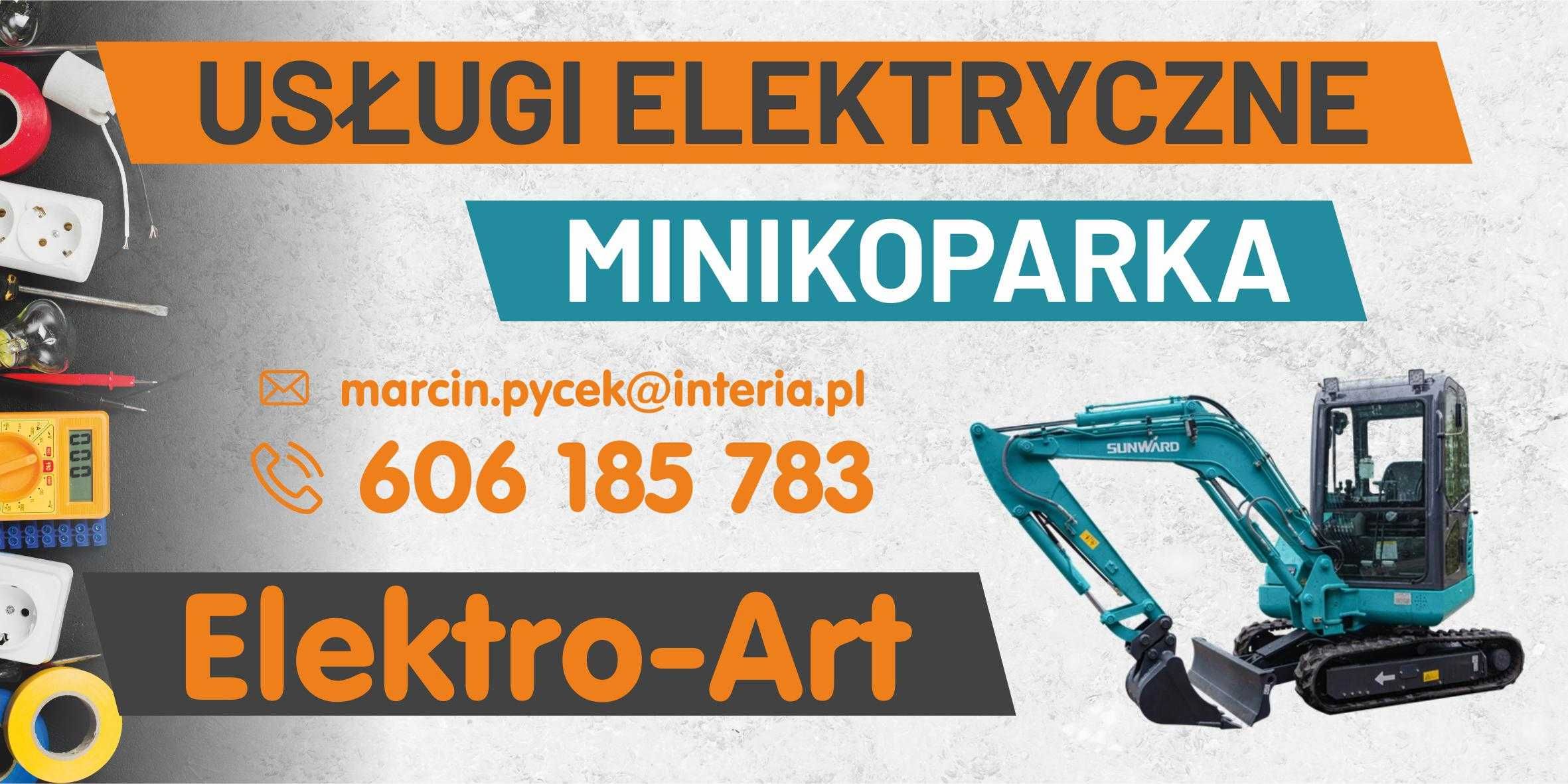 ELEKTRYK, usługi elektryczne, usługi minikoparką + Wiertnica