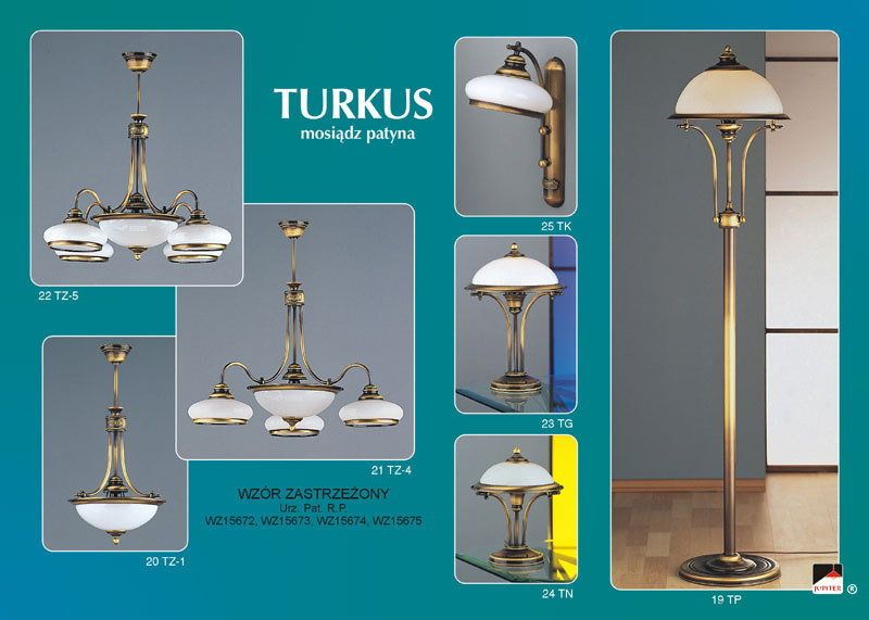 Lampa sufitowa wisząca żyrandol Jupiter Turkus