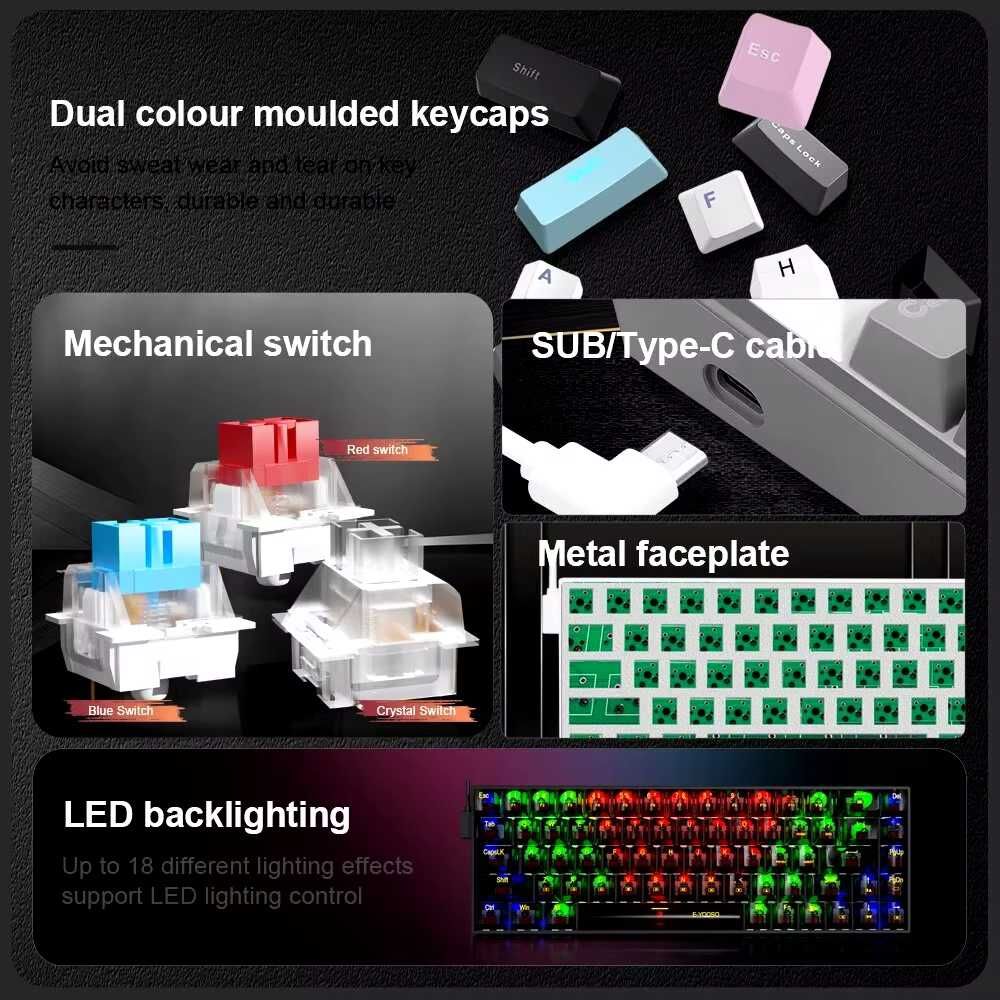 ‼️NEW‼️ Механічна клавіатура E-YOOSO Z686 Red Switch Backlit КИРИЛИЦЯ
