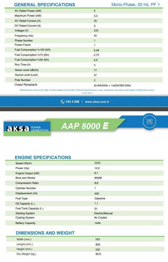 Генератор бензиновый AKSA AAP 8000 E - 6,5 кВт (новый)
