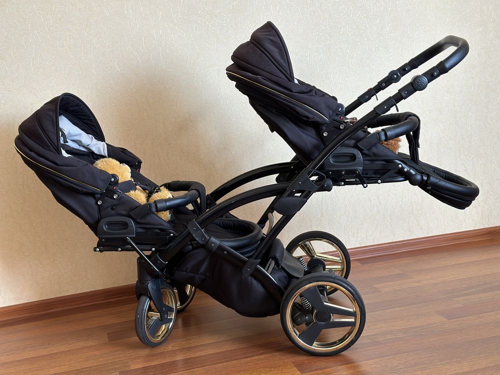 Продам візок для двійні, Junama duo slim в чорній рамі
