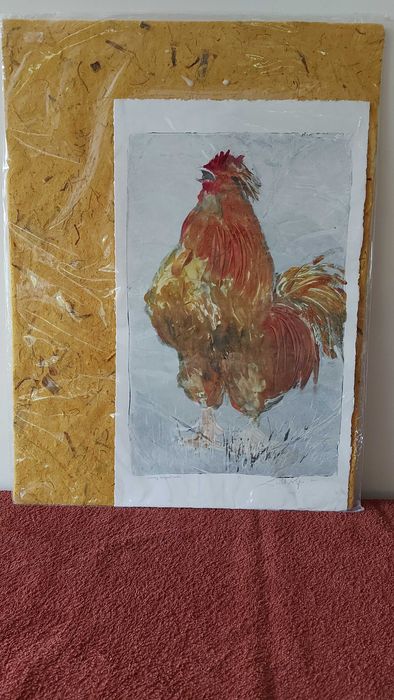 Sholeh Regna – monotyp „Crowing Barnyard Rooster”