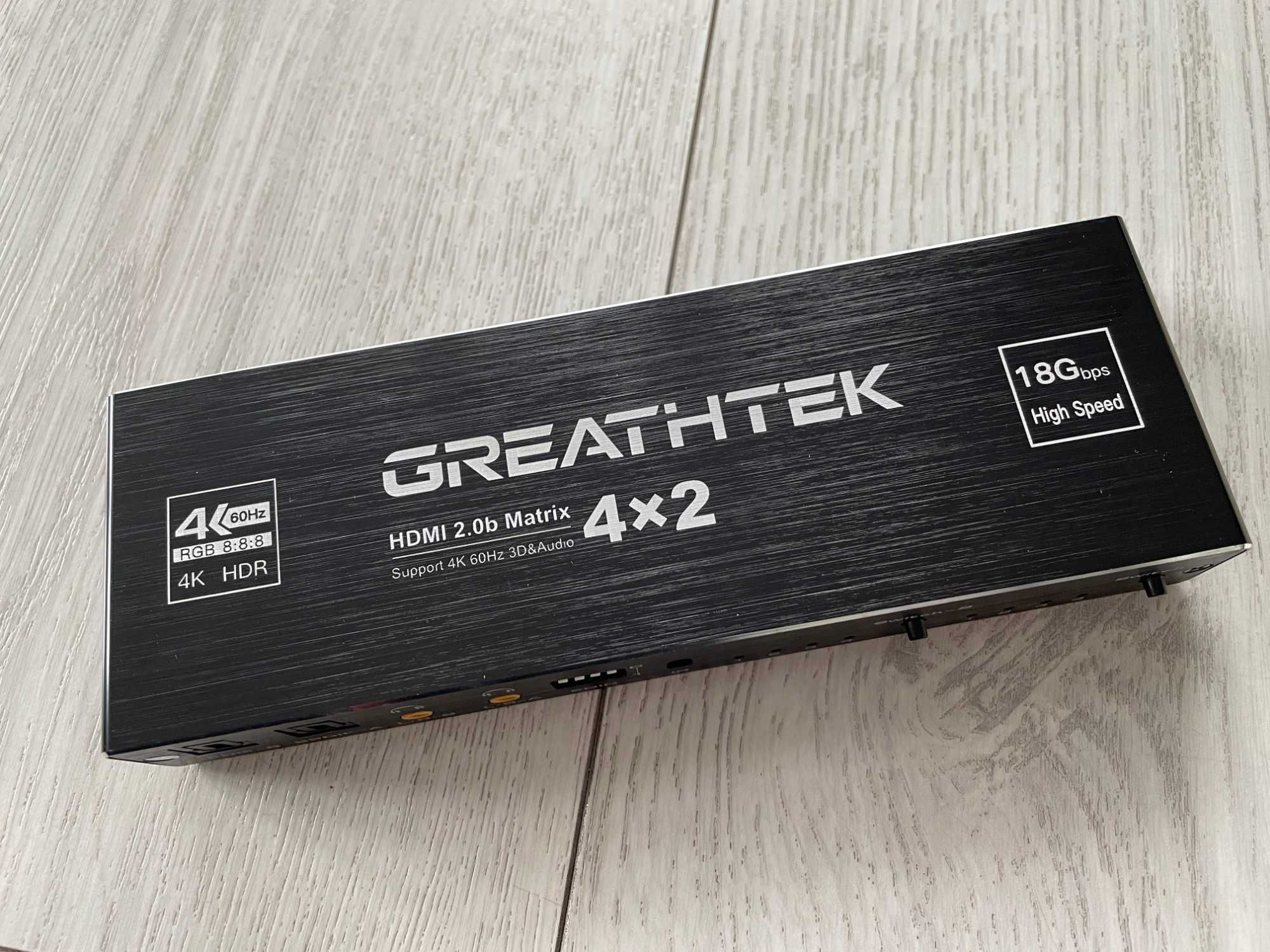 Splitter Przelacznik Matrix Greathtek HDMI 4x2 4K 18Gbps 5.1 Jaworzno.