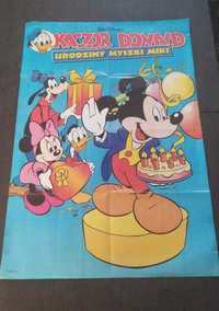 Plakat Kaczor Donald Urodziny Myszki Miki dodatek UNIKAT 1998 r.