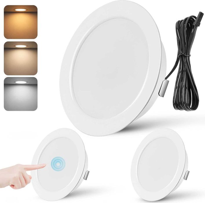 URing Zestaw 3 reflektorów LED do zabudowy 12 V ściemniane 3 W