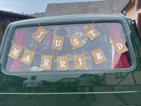 Napis jutowy Just Married girlanda baner ślub wesele boho