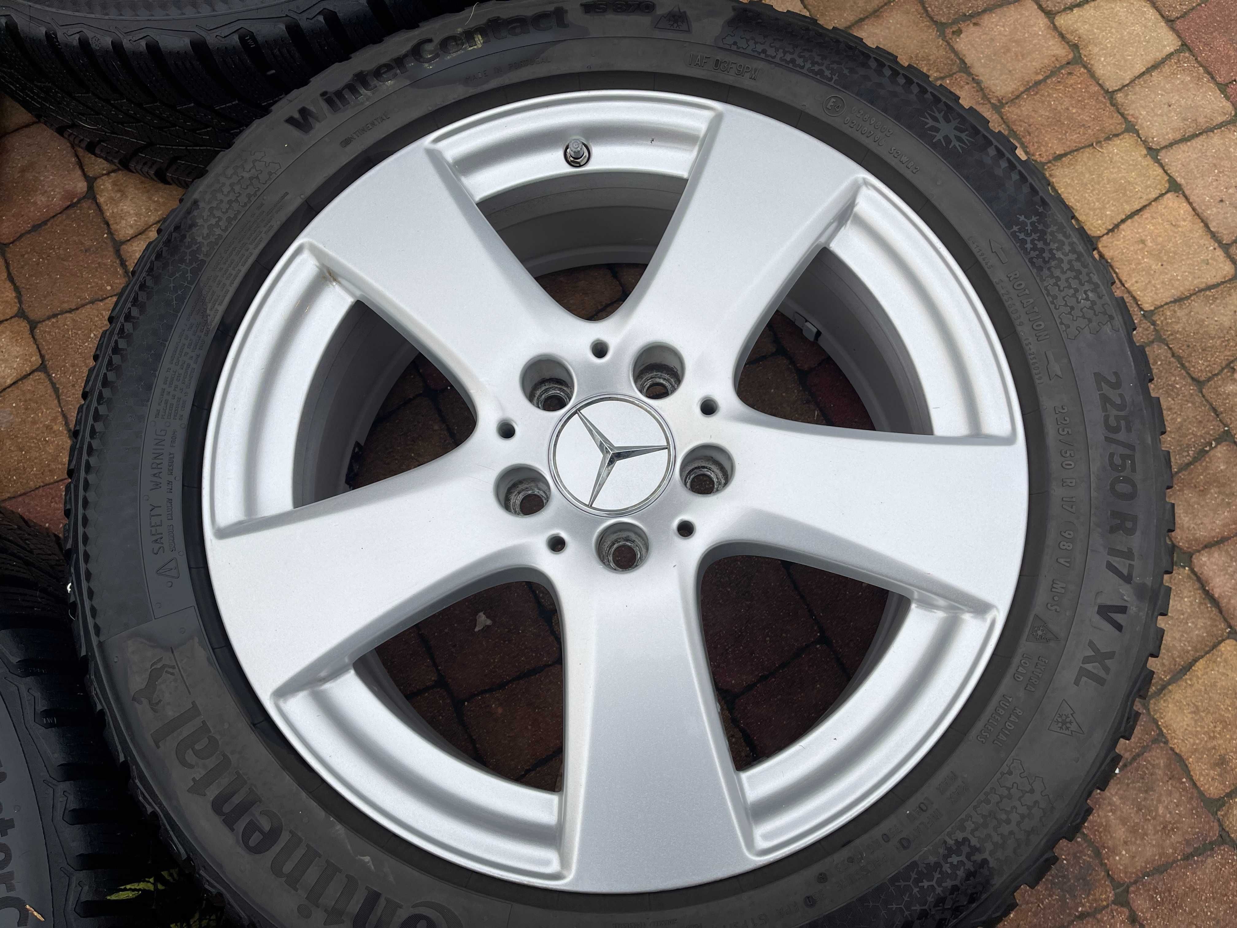 3644. Koła zimowe Mercedes W205 W246 5x112 ET48.5 225/50/17 7.5mm 22r