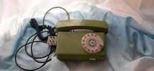 telefon PRL zielony tarczowy